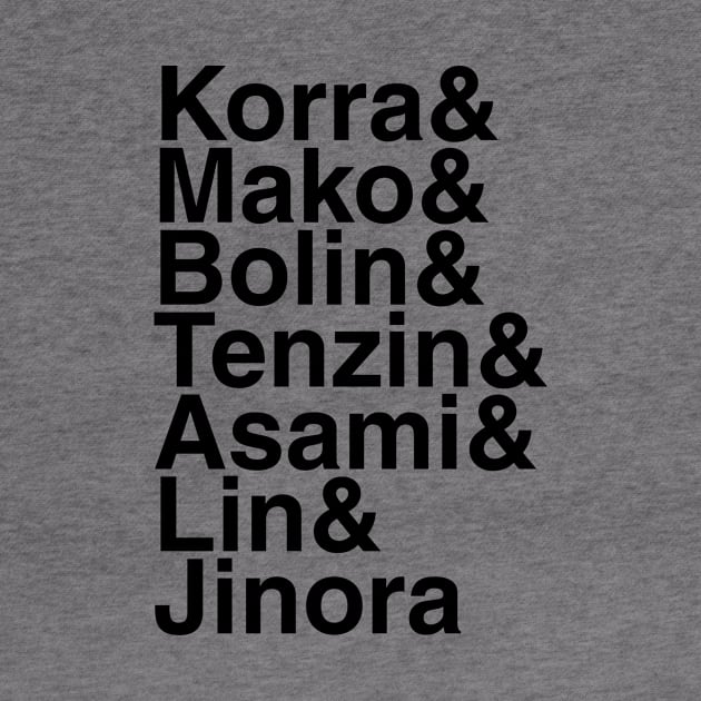 Legend Of Korra Helvetica List by DennisMcCarson